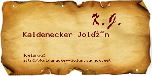 Kaldenecker Jolán névjegykártya